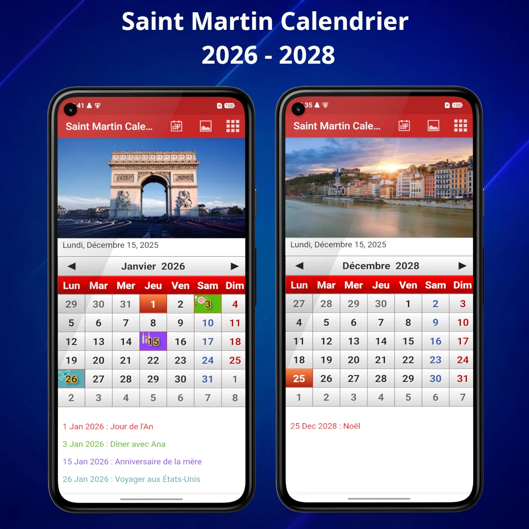 Saint Martin Calendrier 2026 screenshot