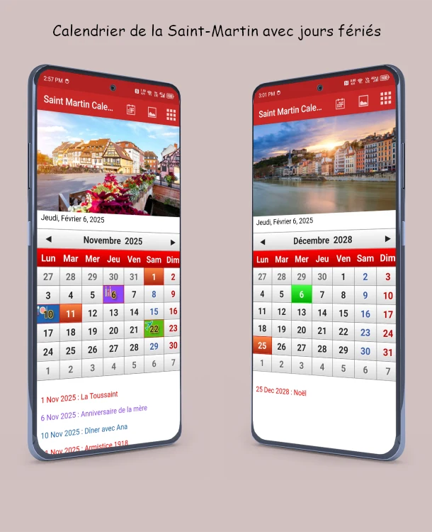 Saint Martin Calendrier 2026 screenshot