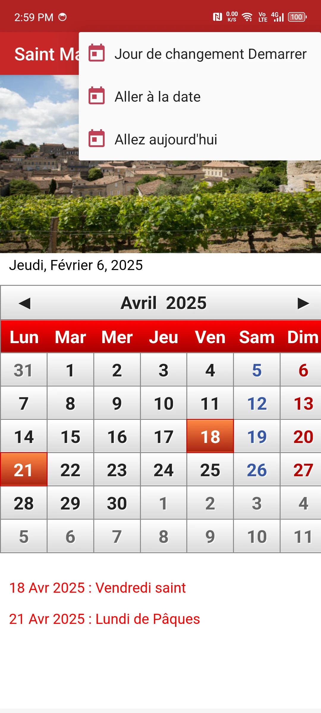 Saint Martin Calendrier 2026 screenshot