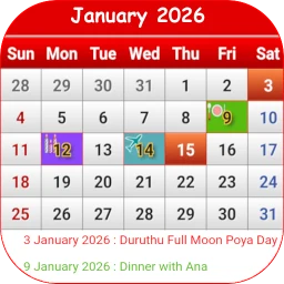 Sri Lanka Calendar 2026 图标